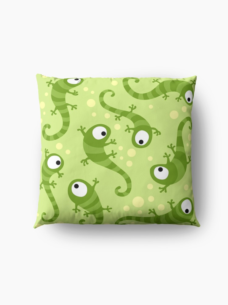 Gecko Pillow by Kameeri on Redbubble